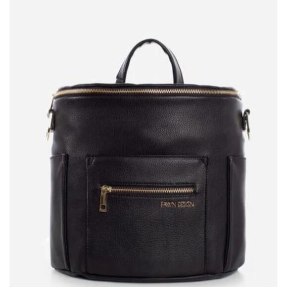 Fawn Design Original Mini Diaper Bag Backpack in Pebble Black - Picture 2 of 6